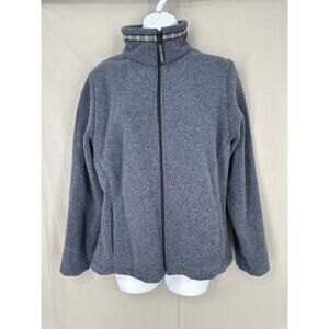 Black Diamond Jacket Women Medium Blue Wool Zip Ski Cozy Gorpcore Hiking Camping